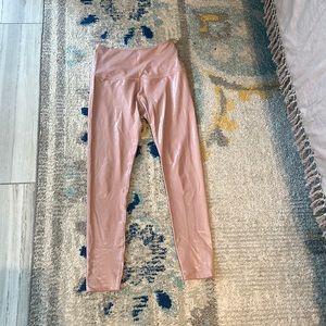 Beyond yoga high waisted faux leather pink leggings